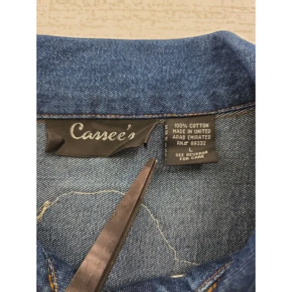 Vintage Cassee's Blue Denim Vest Button Up Trucker Women's Size L - Picture 6 of 6